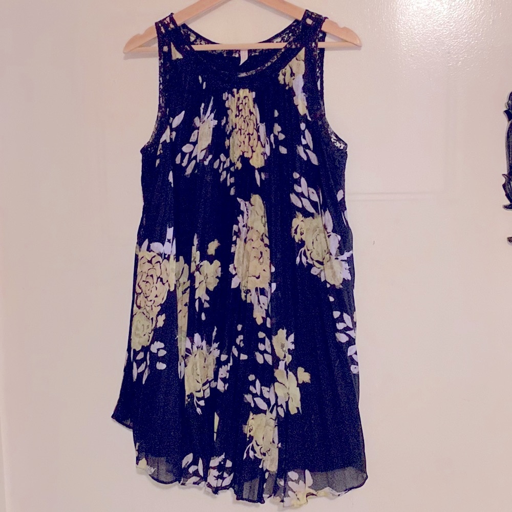 Free People Sleeveless Floral Mini Dress